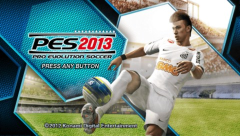 Pro Evolution Soccer 2013 title screen for PSP